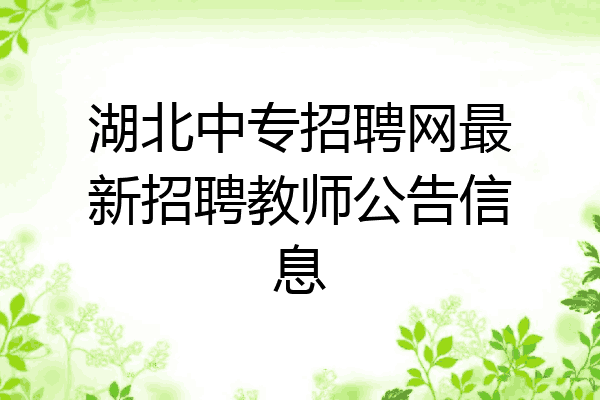 湖北中专招聘网最新招聘教师公告信息
