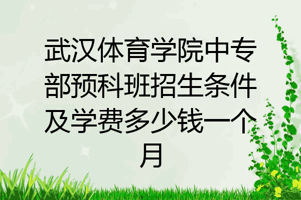 武汉体育学院中专部预科班招生条件及学费多少钱一个月
