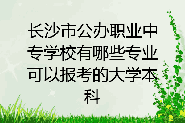 长沙市公办职业中专学校有哪些专业可以报考的大学本科