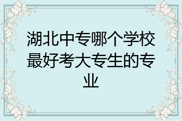湖北中专哪个学校最好考大专生的专业
