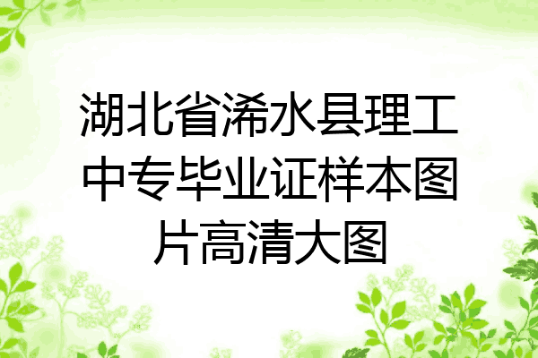 湖北省浠水县理工中专毕业证样本图片高清大图