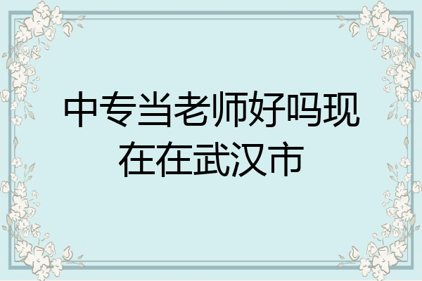 中专当老师好吗现在在武汉市
