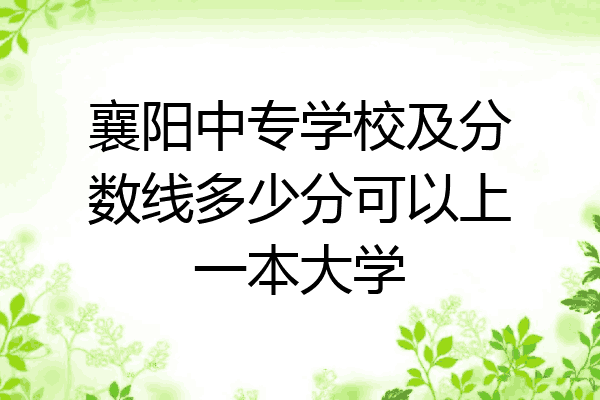 襄阳中专学校及分数线多少分可以上一本大学