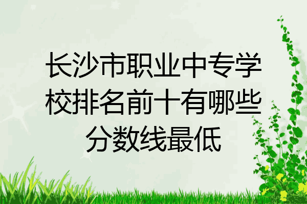 长沙市职业中专学校排名前十有哪些分数线最低