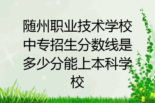 随州职业技术学校中专招生分数线是多少分能上本科学校