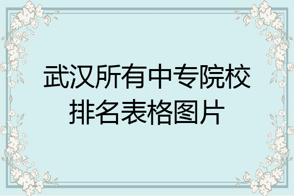 武汉所有中专院校排名表格图片