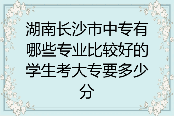 湖南长沙市中专有哪些专业比较好的学生考大专要多少分