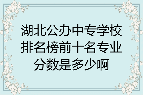 湖北公办中专学校排名榜前十名专业分数是多少啊