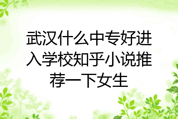武汉什么中专好进入学校知乎小说推荐一下女生