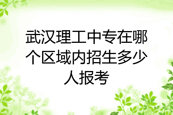武汉理工中专在哪个区域内招生多少人报考
