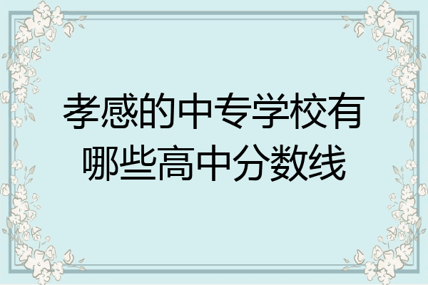 孝感的中专学校有哪些高中分数线