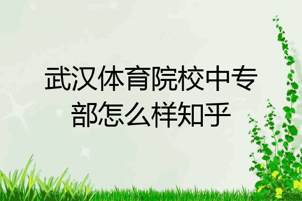 武汉体育院校中专部怎么样知乎