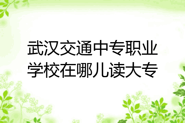 武汉交通中专职业学校在哪儿读大专