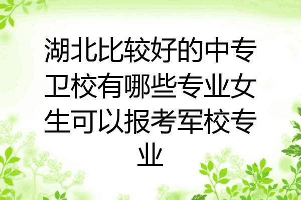 湖北比较好的中专卫校有哪些专业女生可以报考军校专业