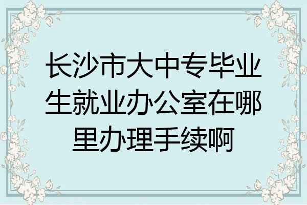 长沙市大中专毕业生就业办公室在哪里办理手续啊