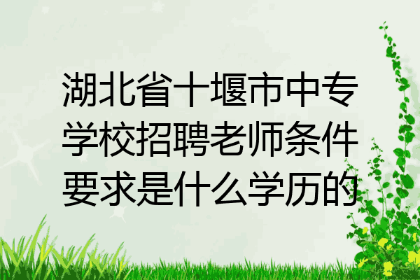 湖北省十堰市中专学校招聘老师条件要求是什么学历的