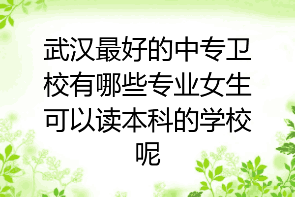 武汉最好的中专卫校有哪些专业女生可以读本科的学校呢