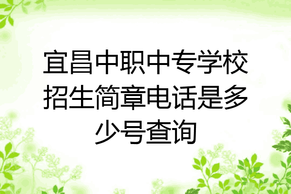 宜昌中职中专学校招生简章电话是多少号查询
