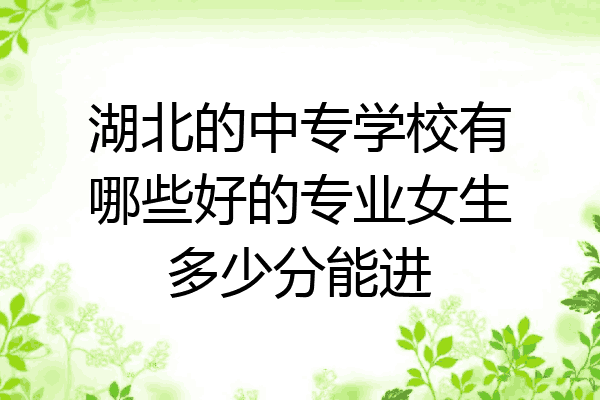 湖北的中专学校有哪些好的专业女生多少分能进