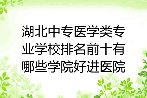 湖北中专医学类专业学校排名前十有哪些学院好进医院