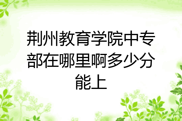 荆州教育学院中专部在哪里啊多少分能上