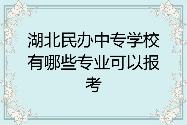 湖北民办中专学校有哪些专业可以报考