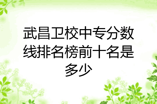 武昌卫校中专分数线排名榜前十名是多少