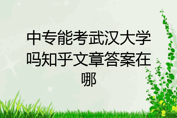 中专能考武汉大学吗知乎文章答案在哪