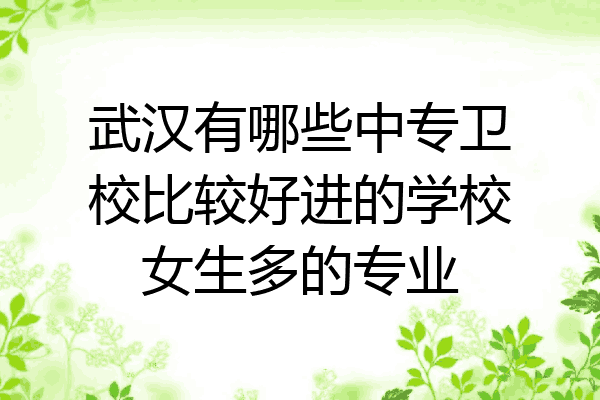 武汉有哪些中专卫校比较好进的学校女生多的专业