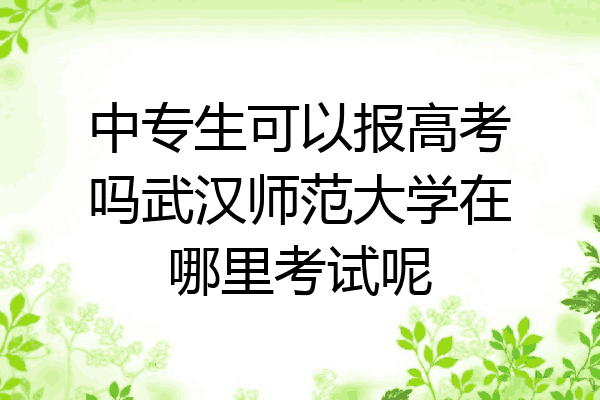中专生可以报高考吗武汉师范大学在哪里考试呢
