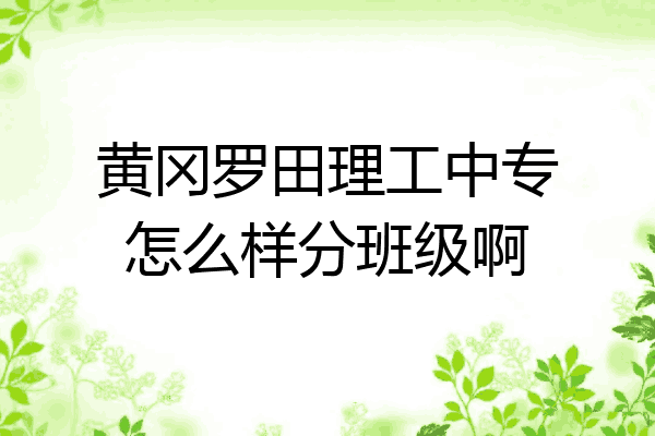 黄冈罗田理工中专怎么样分班级啊
