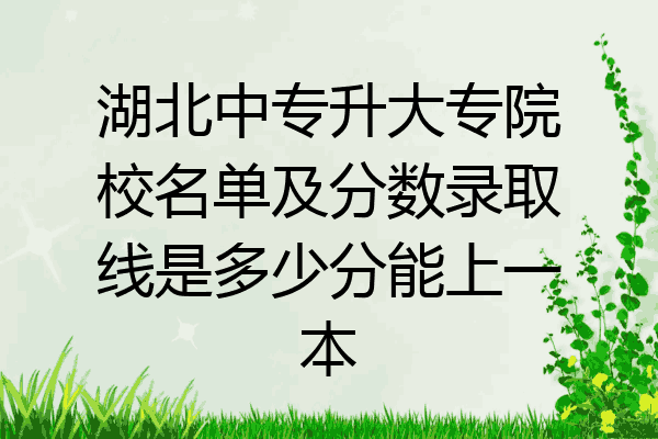湖北中专升大专院校名单及分数录取线是多少分能上一本