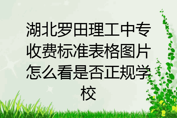 湖北罗田理工中专收费标准表格图片怎么看是否正规学校