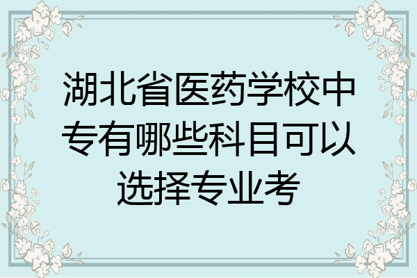 湖北省医药学校中专有哪些科目可以选择专业考