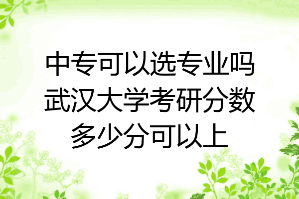 中专可以选专业吗武汉大学考研分数多少分可以上