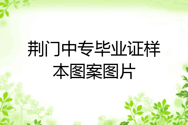 荆门中专毕业证样本图案图片