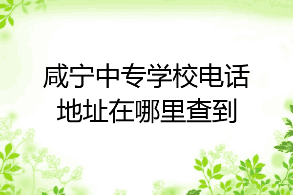 咸宁中专学校电话地址在哪里查到