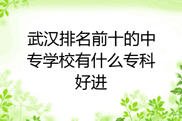 武汉排名前十的中专学校有什么专科好进