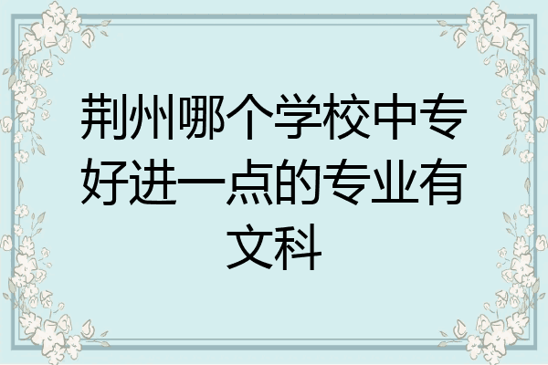 荆州哪个学校中专好进一点的专业有文科