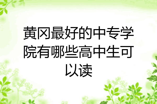 黄冈最好的中专学院有哪些高中生可以读