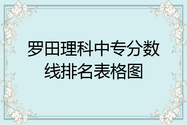 罗田理科中专分数线排名表格图