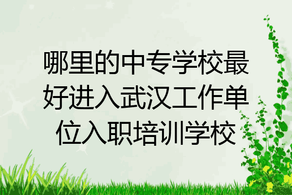 哪里的中专学校最好进入武汉工作单位入职培训学校