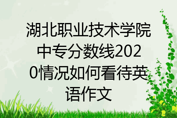 湖北职业技术学院中专分数线2020情况如何看待英语作文