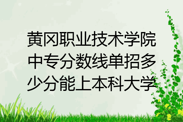 黄冈职业技术学院中专分数线单招多少分能上本科大学