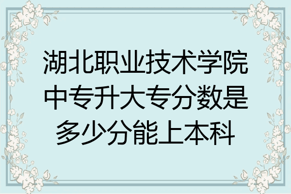 湖北职业技术学院中专升大专分数是多少分能上本科