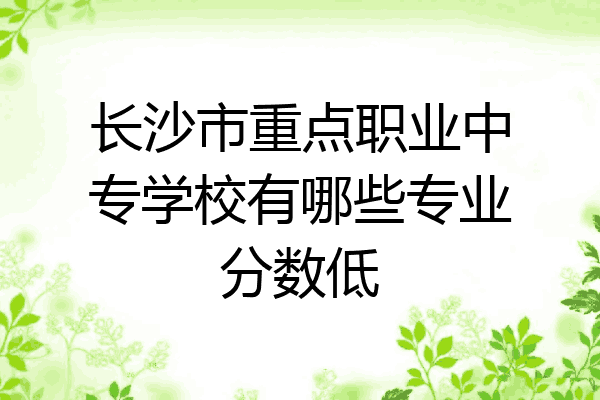 长沙市重点职业中专学校有哪些专业分数低
