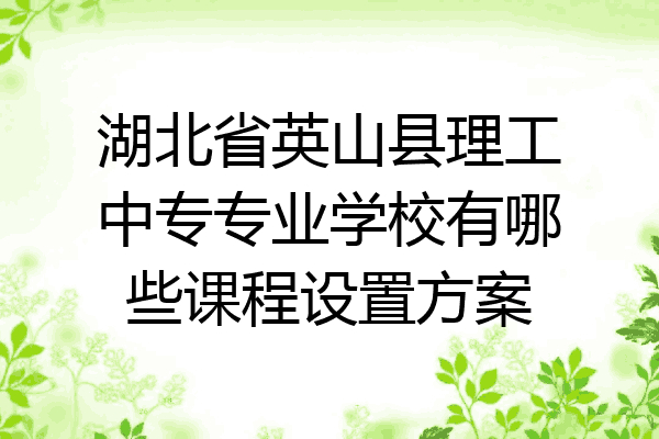 湖北省英山县理工中专专业学校有哪些课程设置方案