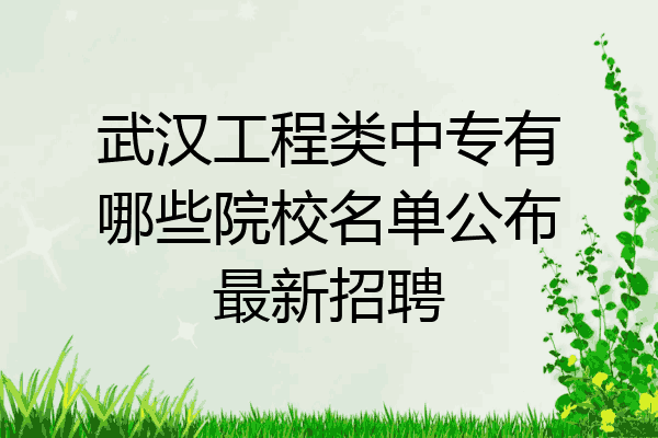 武汉工程类中专有哪些院校名单公布最新招聘