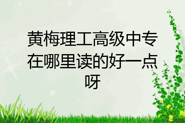 黄梅理工高级中专在哪里读的好一点呀