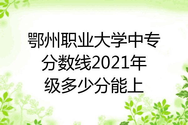 鄂州职业大学中专分数线2021年级多少分能上